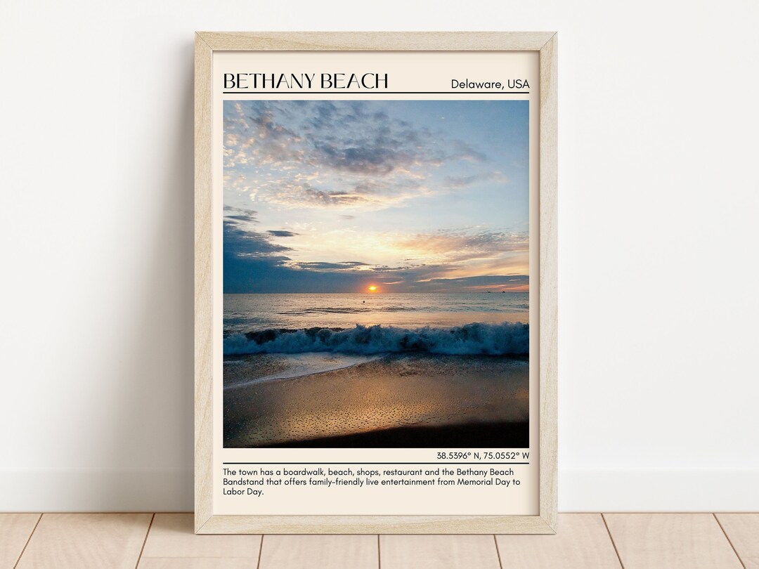 Bethany Beach Wall Art Canvas, Bethany Beach Framed Poster Wall Decor