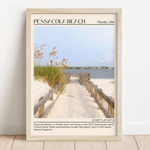 INSTANT DIGITAL DOWNLOAD, Pensacola Beach Wall Canvas, Pensacola Beach Framed Poster Wall Decor, Florida, Usa, Summer Blue Ocean Beach Frame