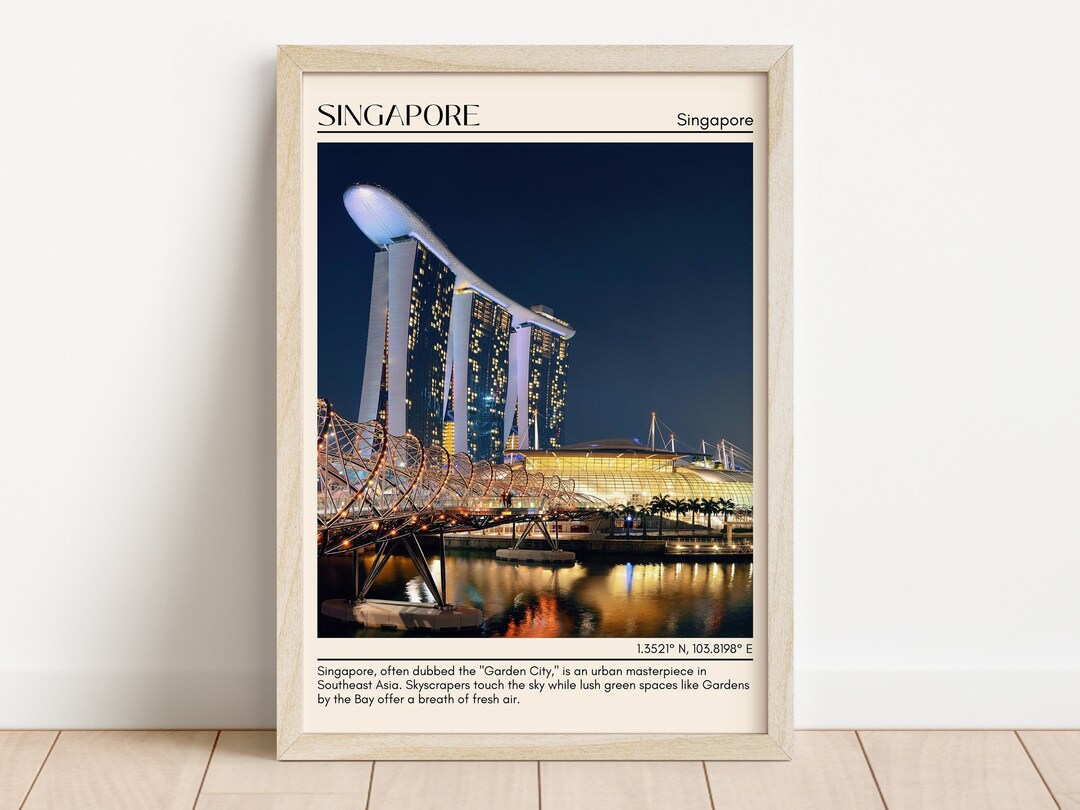 Singapore Minimal Wall Art Singapore Canvas Singapore Photo Etsy