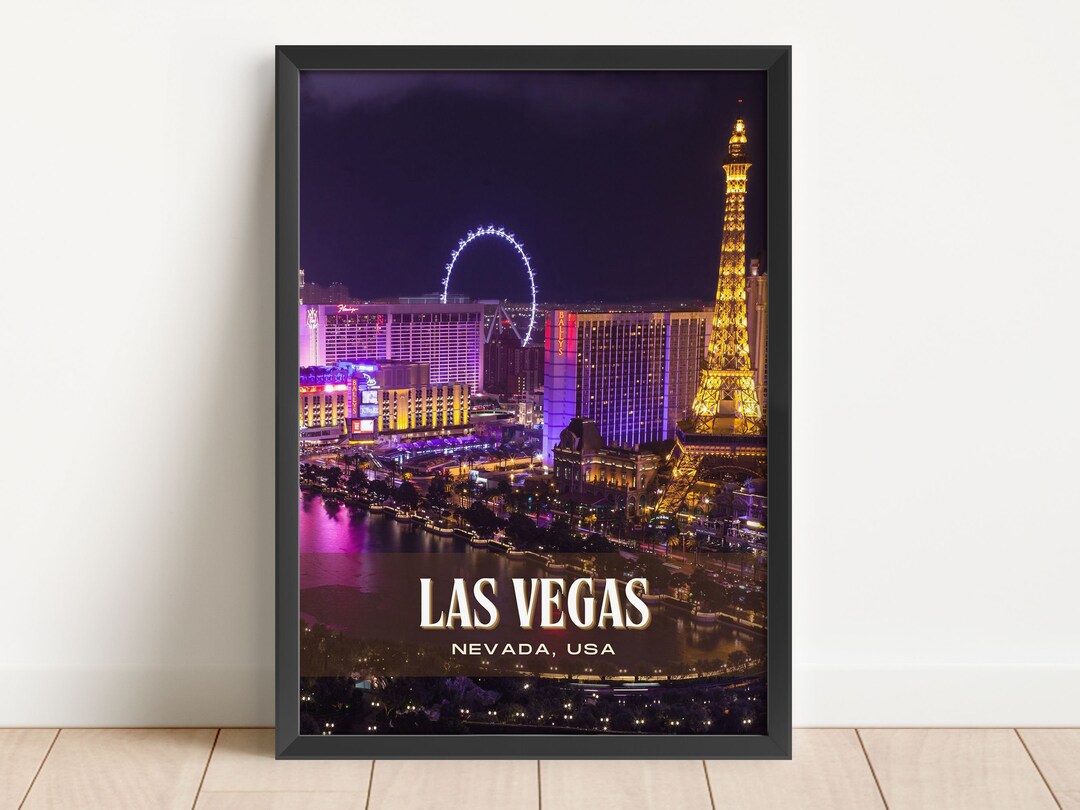 INSTANT DIGITAL DOWNLOAD, Las Vegas Retro Wall Art, Las Vegas Canvas