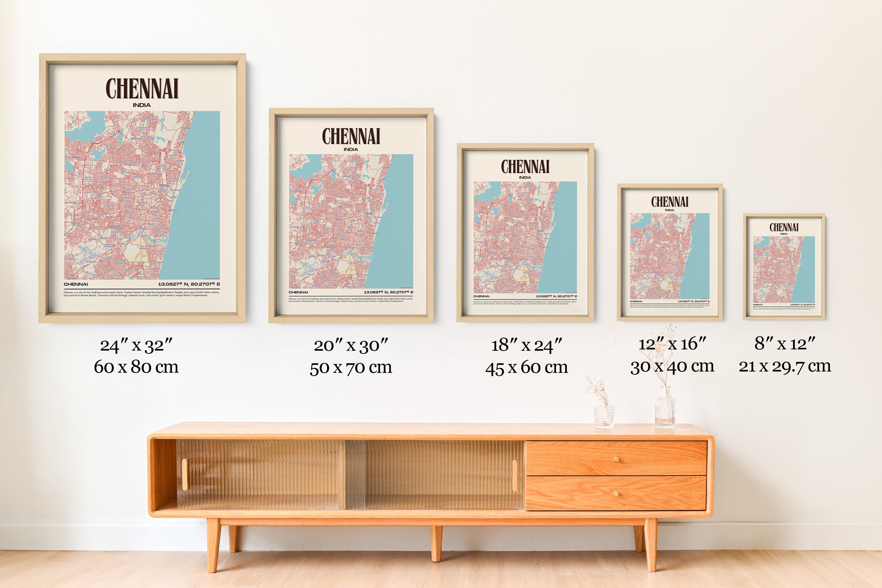 Chennai Map Wall Art, Chennai Canvas, Chennai Photo, Chennai Framed Poster, Chennai Wall Decor