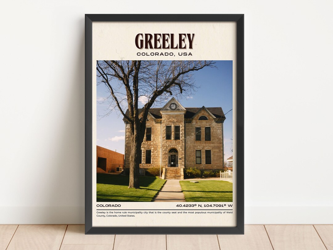 Greeley Vintage Wall Art, Greeley Canvas, Greeley Framed Poster