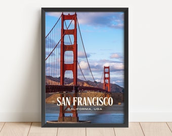 San Francisco Retro Wall Art, San Francisco Canvas, San Francisco Framed Poster, San Francisco Photo, San Francisco Wall Decor, USA Poster