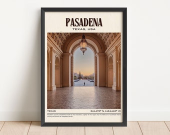 Pasadena Vintage Wall Art, Pasadena Canvas, Pasadena Framed Poster, Pasadena Photo, Pasadena Poster Print, Pasadena Wall Decor, USA Poster