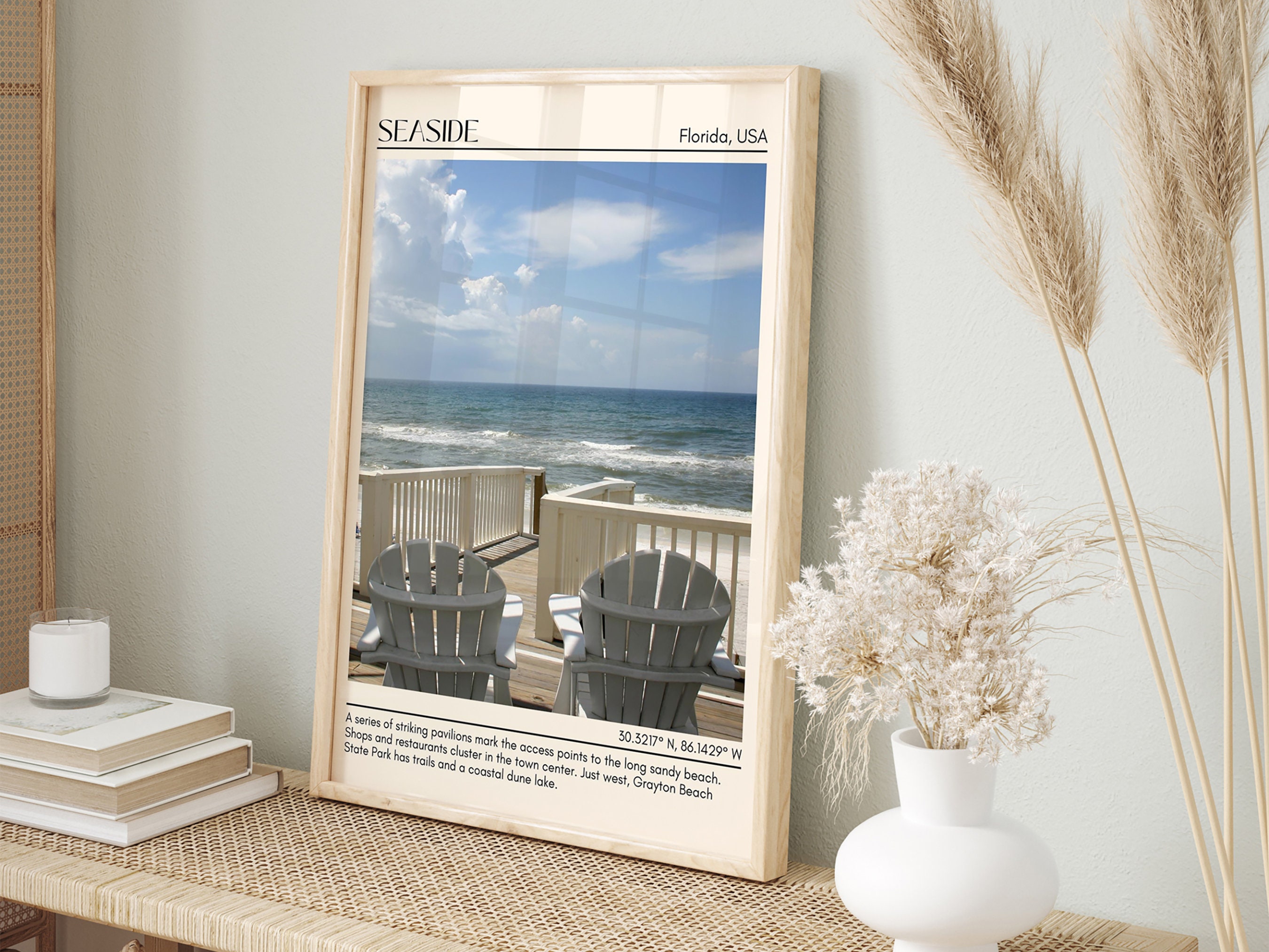 INSTANT DIGITAL DOWNLOAD, Seaside Wall Canvas, Seaside Framed Poster