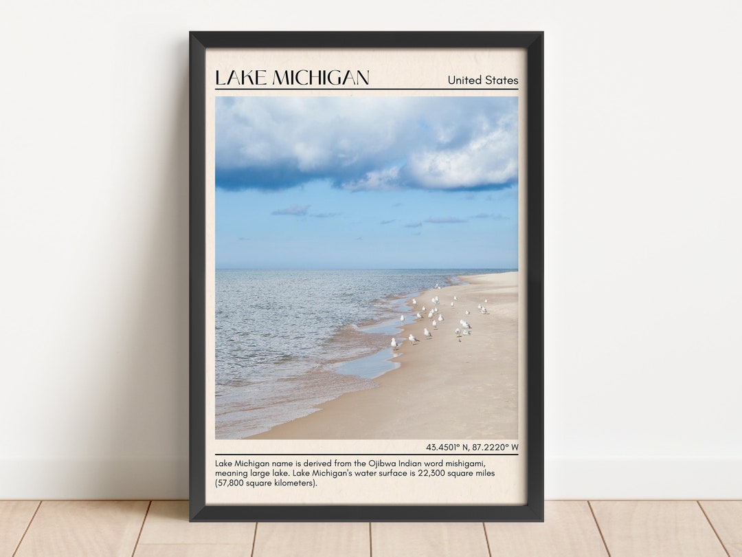Lake Michigan Wall Art, Lake Michigan Canvas, Lake Michigan Framed