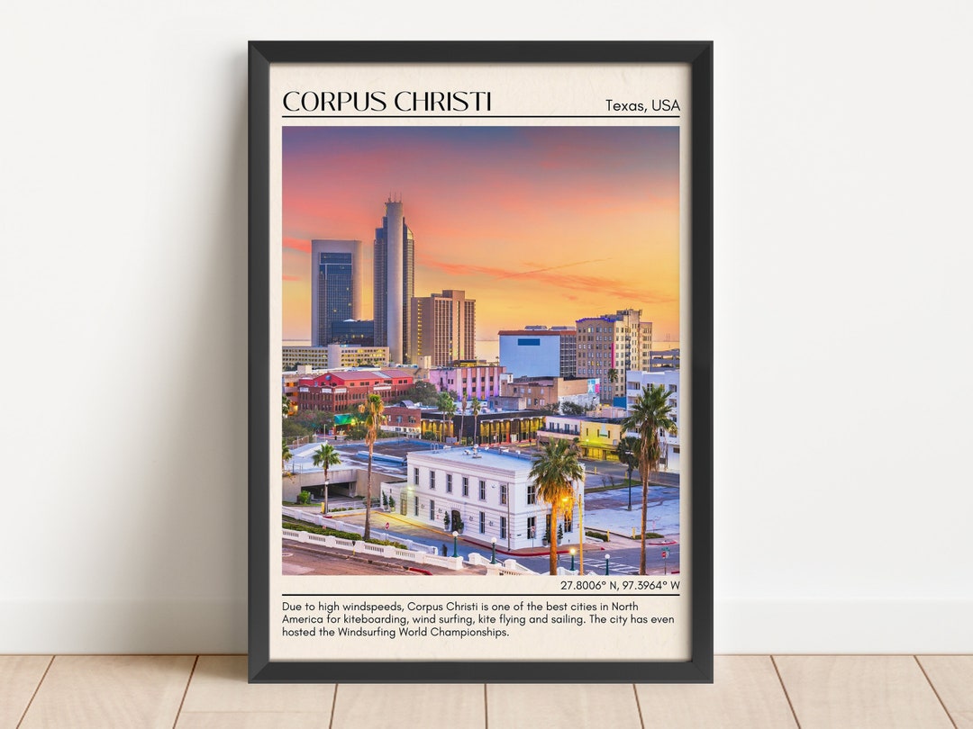 Corpus Christi Minimal Wall Art, Corpus Christi Canvas, Corpus Christi