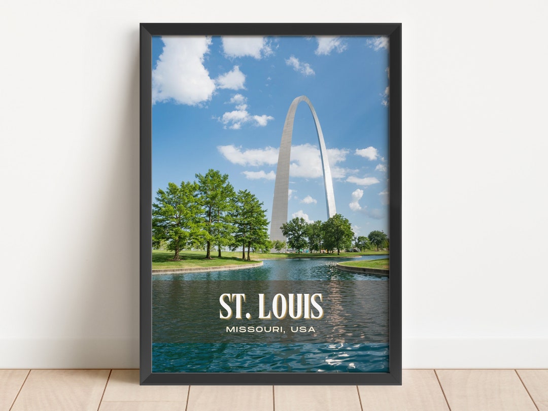 St. Louis Retro Wall Art St. Louis Canvas St. Louis Framed Etsy