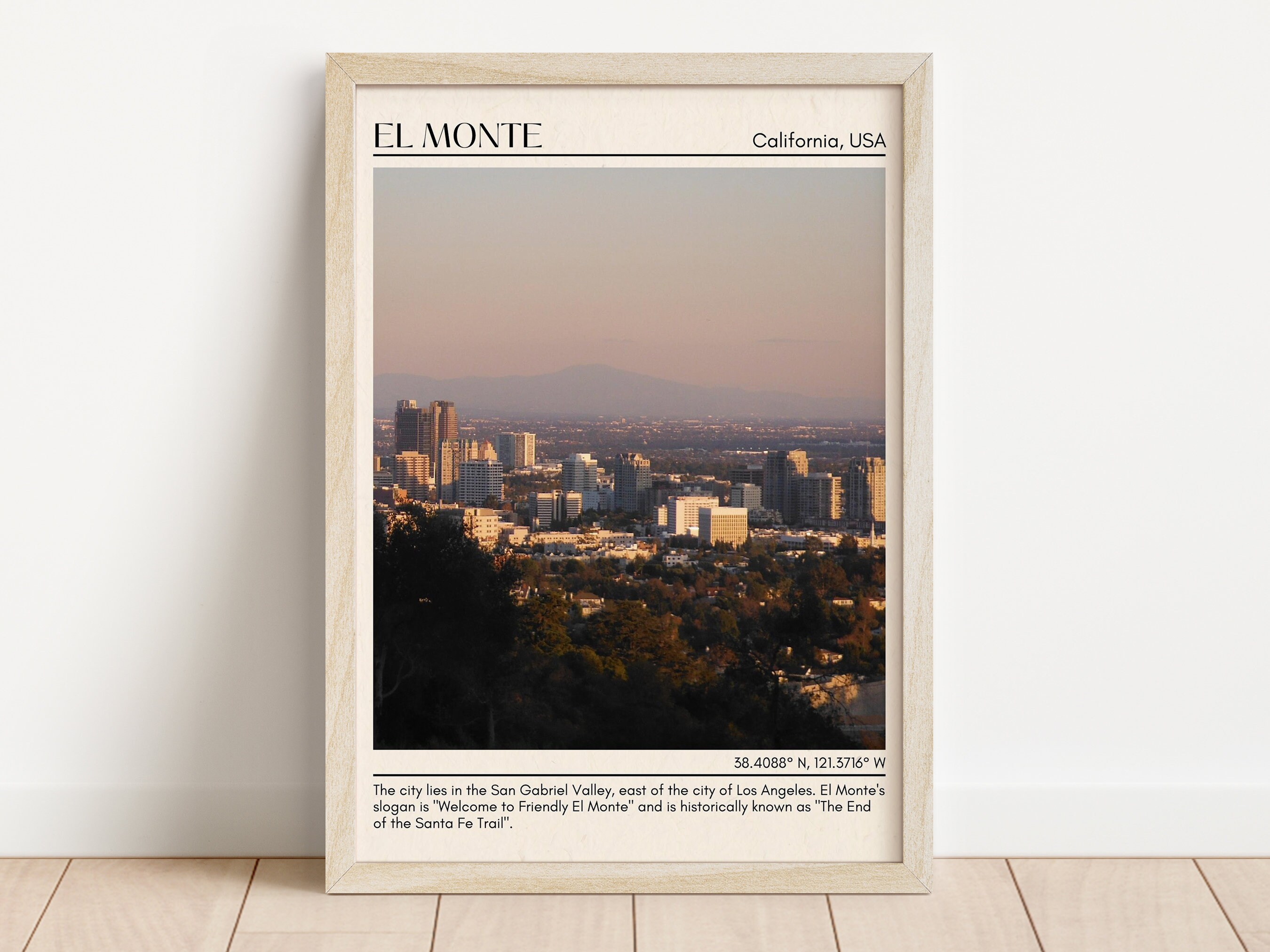 El Monte Minimal Wall Art, El Monte Canvas, El Monte Framed Poster, El