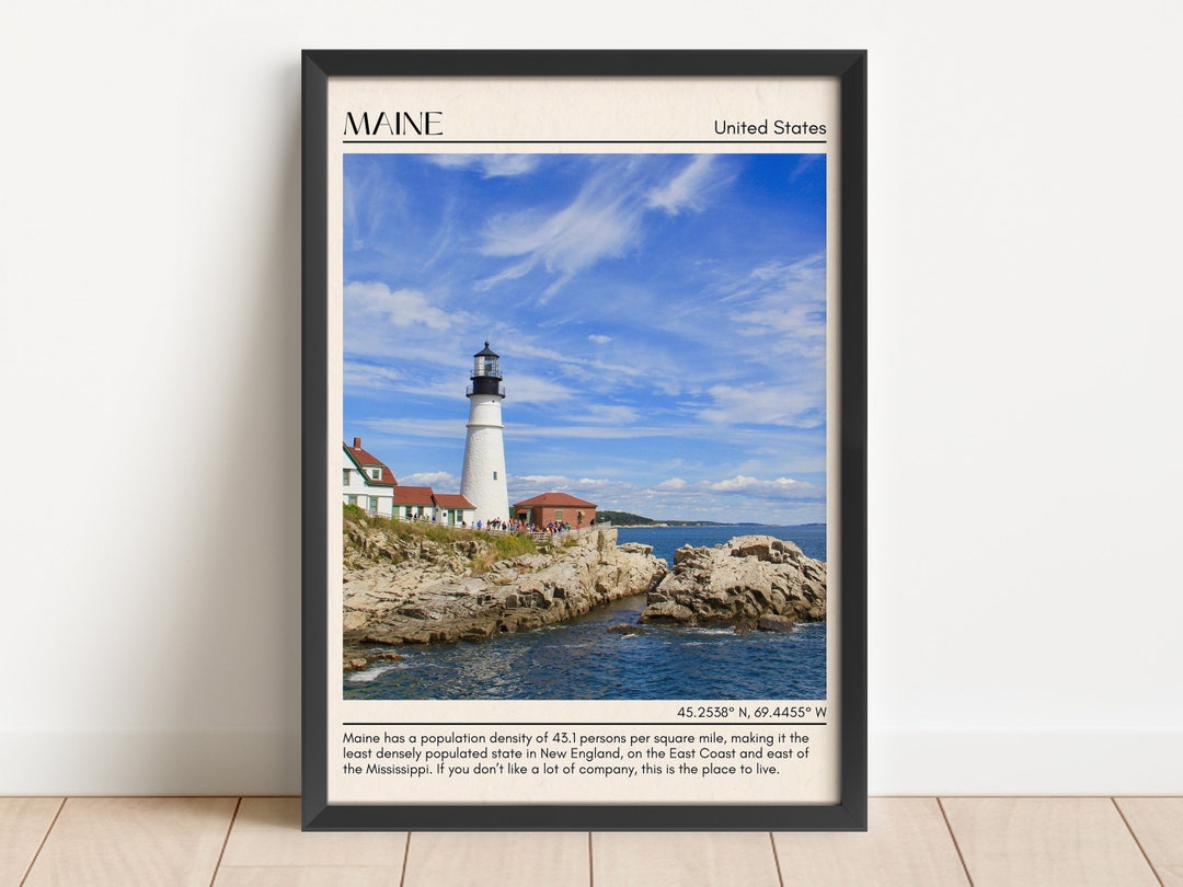 Maine Wall Art, Maine Canvas, Maine Framed Poster, Maine Photo, Maine
