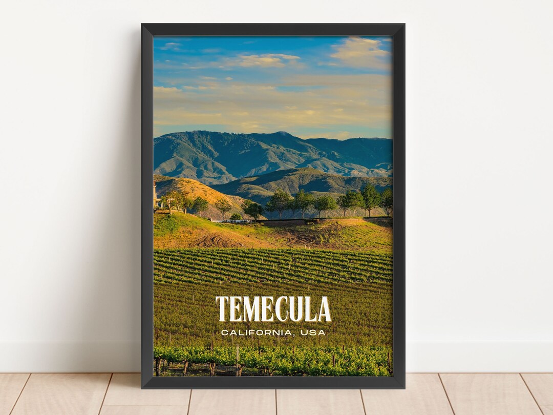 Temecula Retro Wall Art, Temecula Canvas, Temecula Framed Poster, Temecula Photo, Temecula