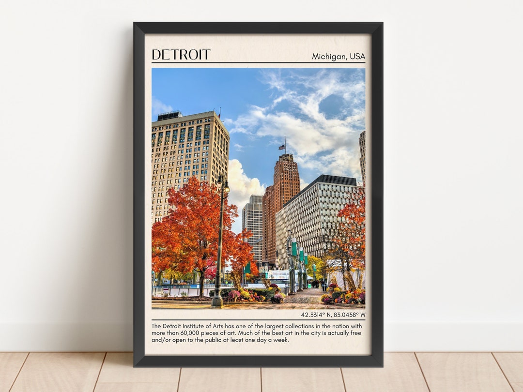 Detroit Wall Art, Detroit Canvas, Detroit Photo, Detroit Framed Poster