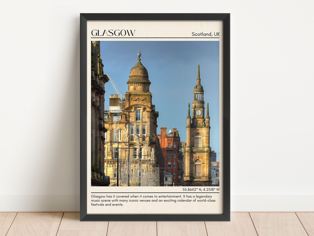 INSTANT DIGITAL DOWNLOAD, Glasgow Wall Art, Glasgow Canvas, Glasgow Photo, Glasgow Wall Decor
