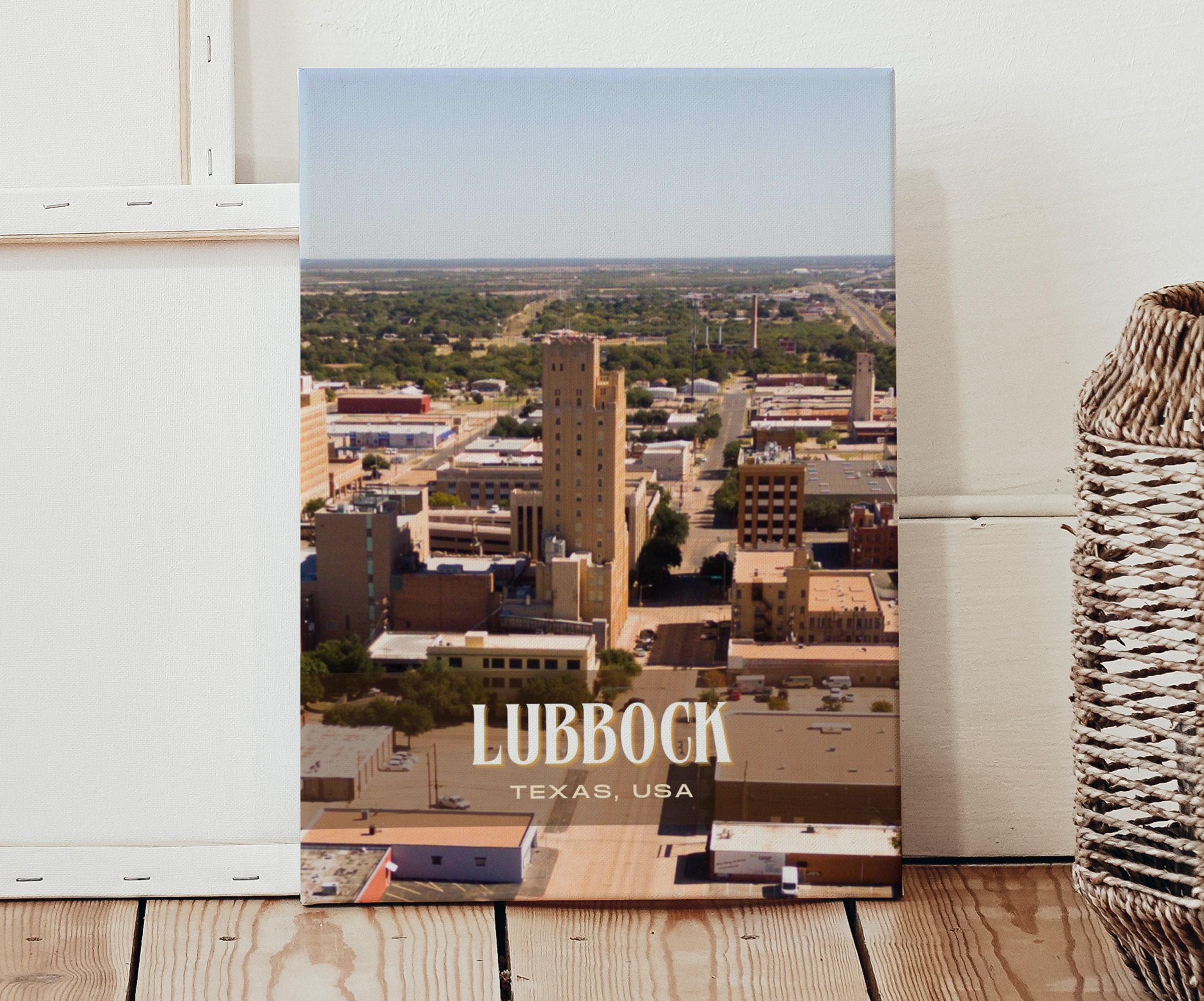 INSTANT DIGITAL DOWNLOAD, Lubbock Retro Wall Art, Lubbock Canvas