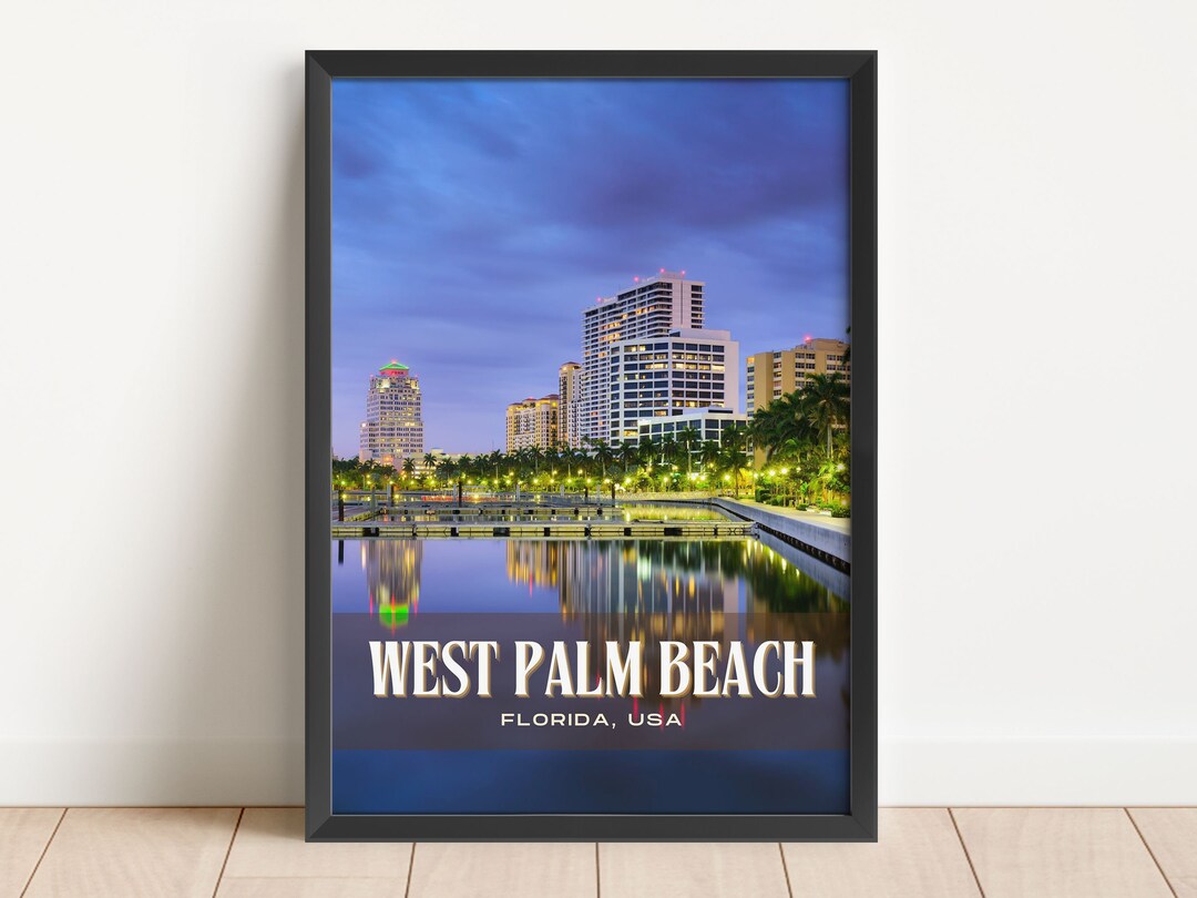 INSTANT DIGITAL DOWNLOAD, West Palm Beach Retro Wall Art, West Palm