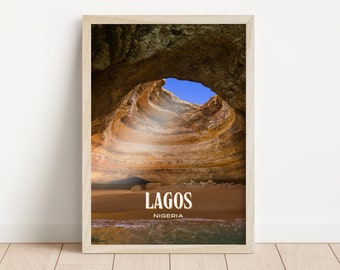 Lagos Retro Wall Art, Lagos Canvas, Lagos Photo, Lagos Framed Poster, Lagos Wall Decor, Lagos Poster Print, Nigeria, Nigeria poster