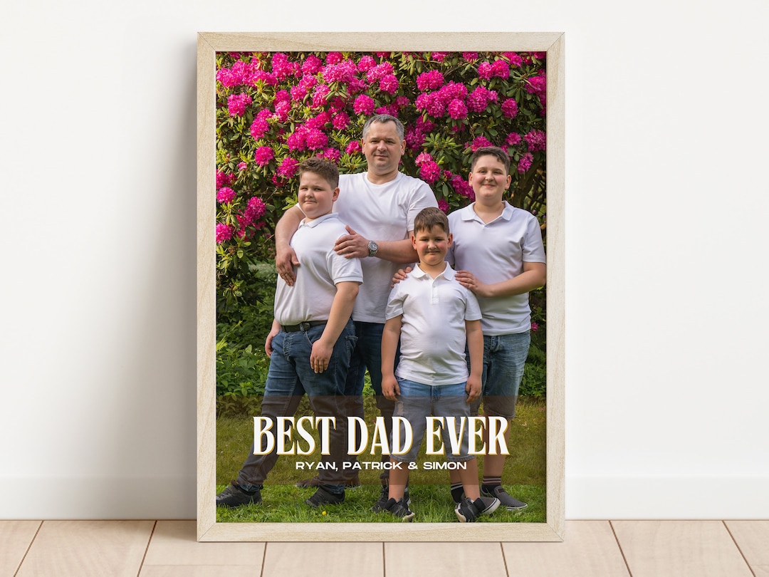 Personalized Best Dad Ever Frame, Custom Dad Child Photo Home Decor