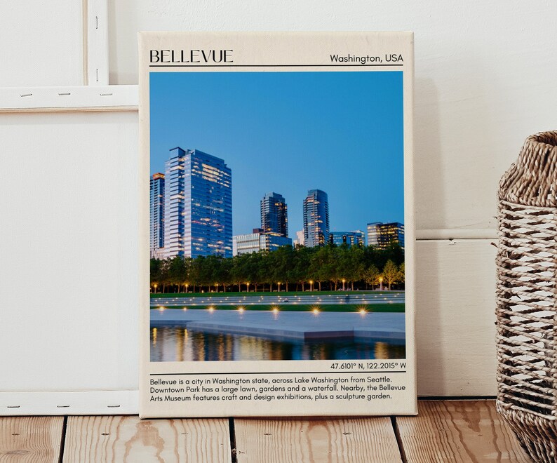 Bellevue Minimal Wall Art, Bellevue Canvas, Bellevue Framed Poster