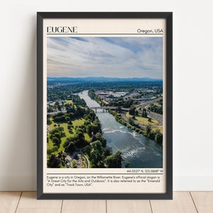 Eugene Minimal Wall Art, Eugene Canvas, Eugene Framed Poster, Eugene Photo, Eugene Poster Print, Eugene Wall Decor, USA Poster Print, Oregon