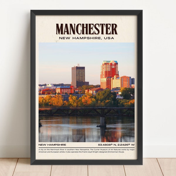 INSTANT DIGITAL DOWNLOAD, Manchester Vintage Wall Art, Manchester Canvas, Manchester Poster, Manchester Photo, Manchester Wall Decor, Usa