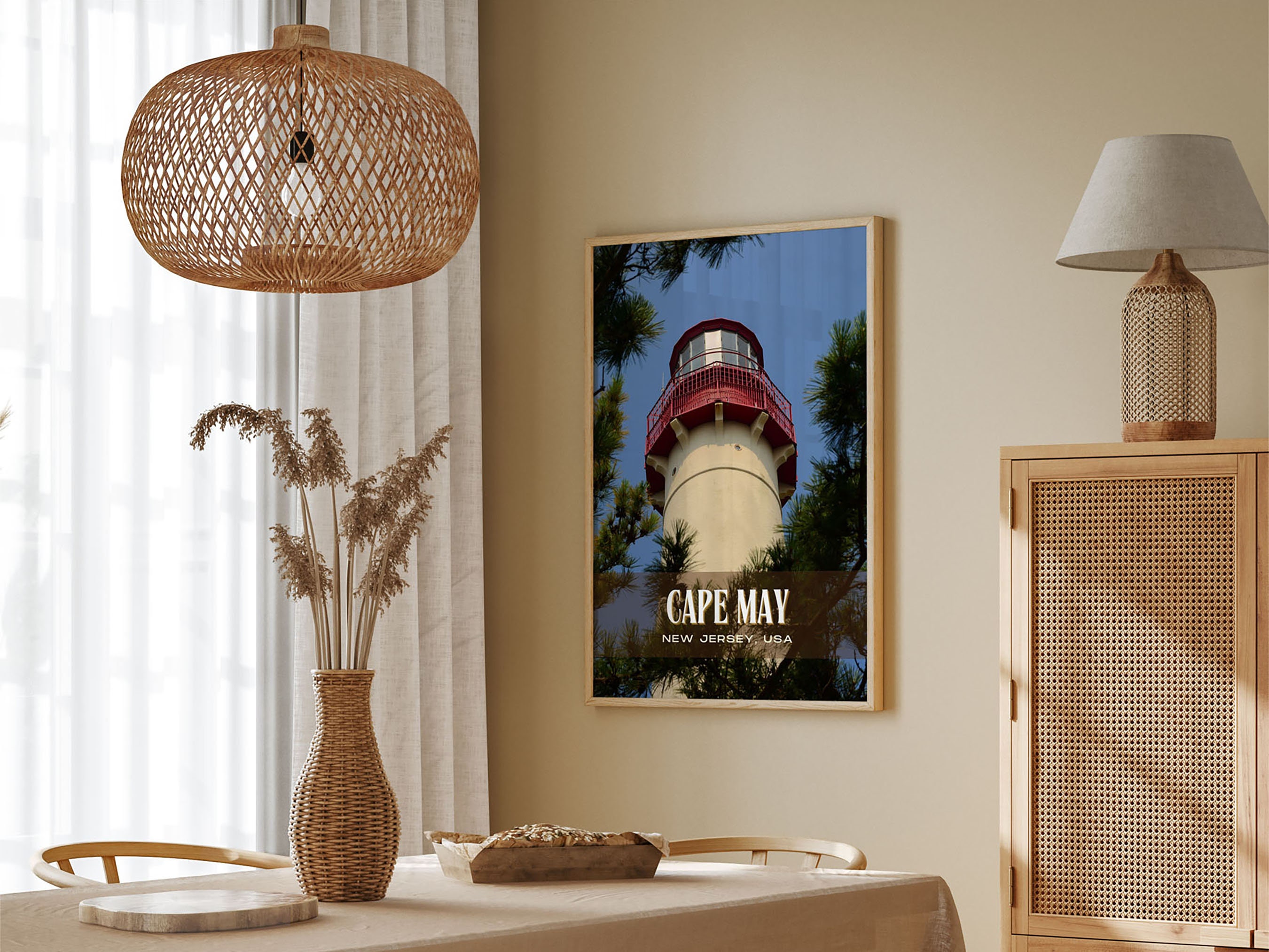 Cape May Retro Wall Art Cape May Canvas Cape May Framed Etsy