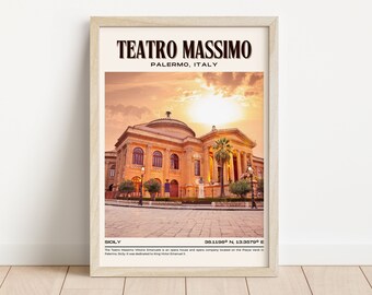 Teatro Massimo Italy Wall Art Home Decor, Teatro Massimo Italian Photography Italy Wall Art Photography, Italy Perfect Gift for Traveller