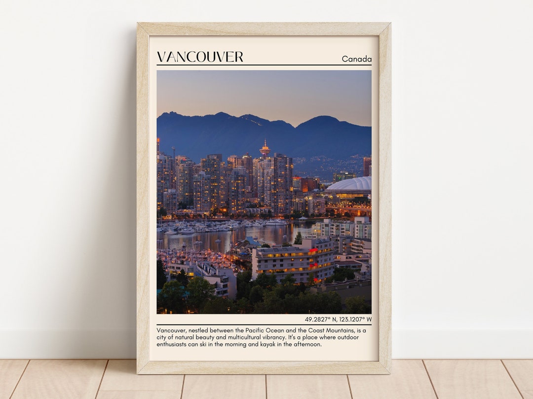 Vancouver Minimal Wall Art, Vancouver Canvas, Vancouver Photo