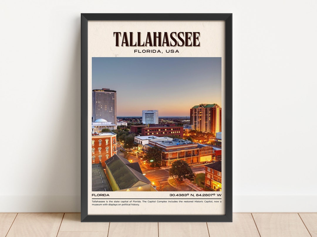 INSTANT DIGITAL DOWNLOAD, Tallahassee Vintage Wall Art, Tallahassee