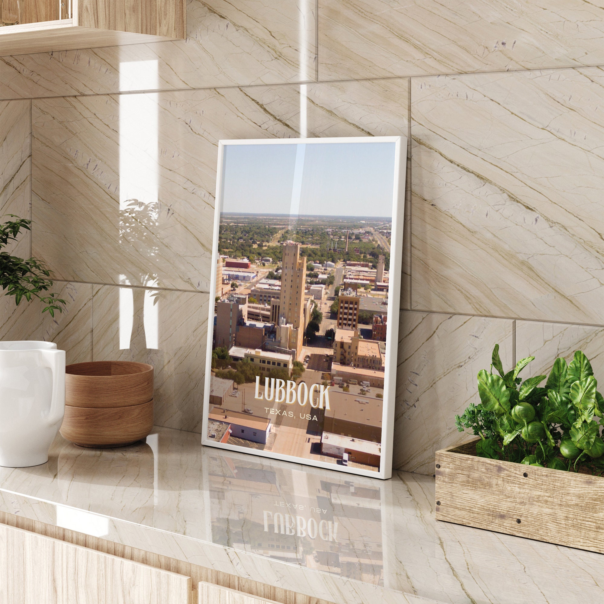 INSTANT DIGITAL DOWNLOAD, Lubbock Retro Wall Art, Lubbock Canvas