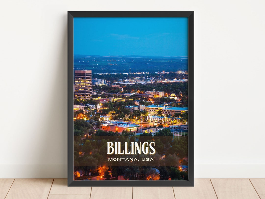 INSTANT DIGITAL DOWNLOAD, Billings Retro Wall Art, Billings Canvas