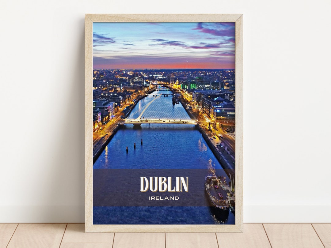 Dublin Retro Wall Art, Dublin Canvas, Dublin Photo, Dublin Framed