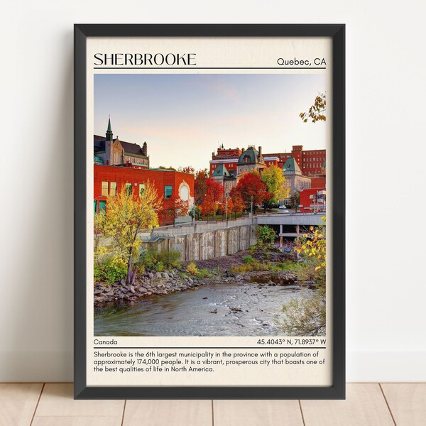 INSTANT DIGITAL DOWNLOAD, Sherbrooke Wall Art, Sherbrooke Canvas, Sherbrooke Poster, Sherbrooke Digital Print, Quebec, Canada Poster