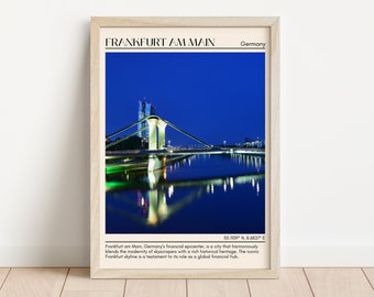 Frankfurt am Main Minimal Wall Art, Frankfurt am Main Canvas, Frankfurt am Main Photo, Frankfurt am Main Framed Poster, Germany Wall Decor