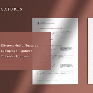 Printable Lowercase Letters & Numbers Business cursive calligraphy practice guide workbook. American cursive handwriting PDF Worksheet image 7