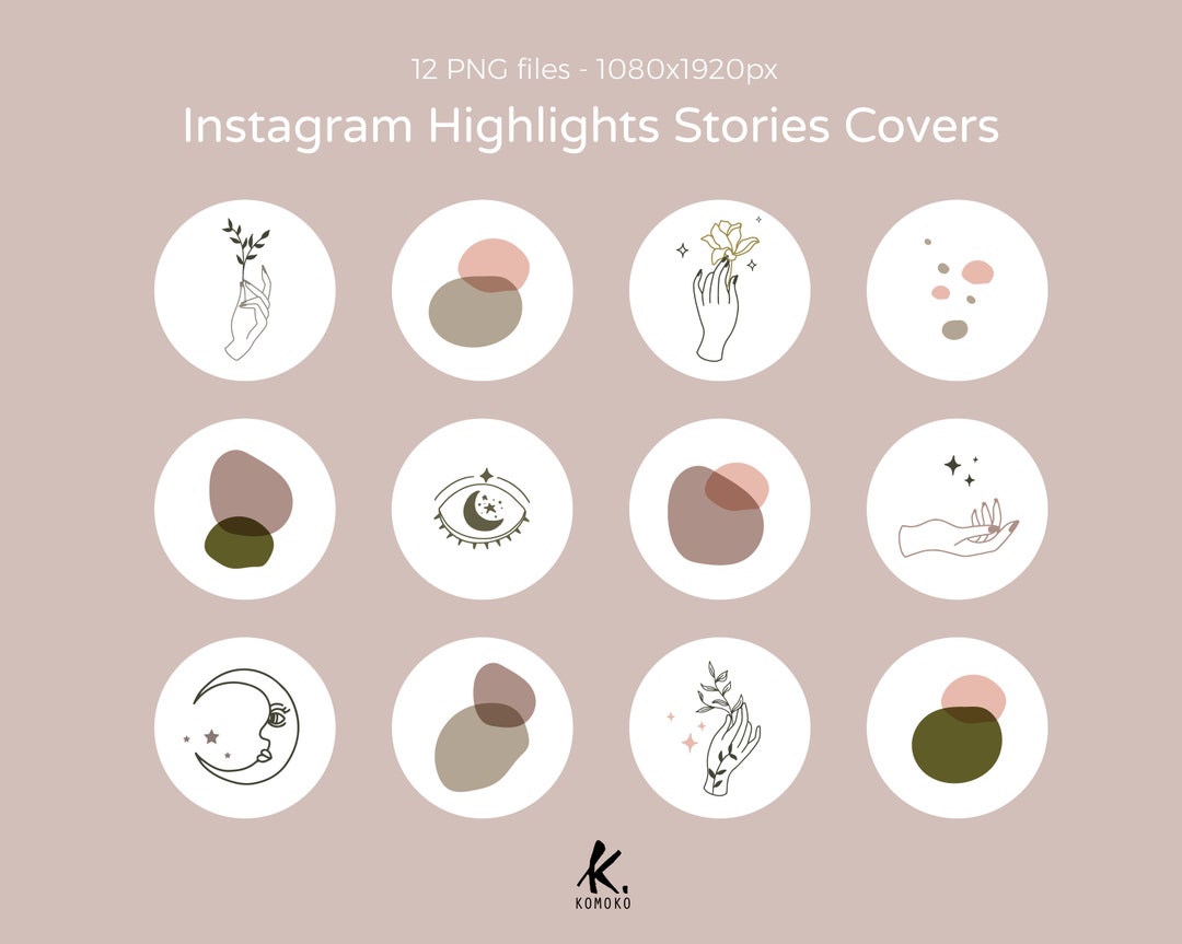 Pink Instagram Story Highlight Icons Hand Drawn Boho Icons - Etsy