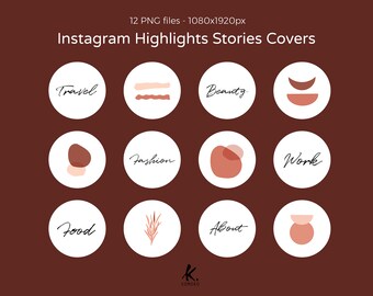 Minimal Instagram Story Highlight Icons, Iconos dibujados a mano, Portada de historias, Instagram, Iconos de redes sociales para moda y belleza