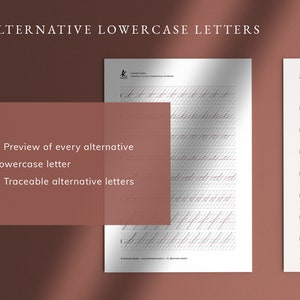 Printable Lowercase Letters & Numbers Business cursive calligraphy practice guide workbook. American cursive handwriting PDF Worksheet image 6