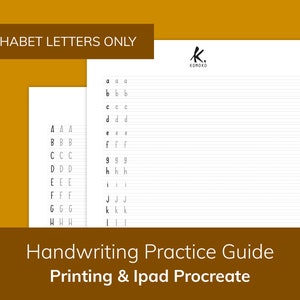 Guida pratica e fogli di lavoro per calligrafia stampabile a mano: ALPHABET LETTERS SOLO perfetto per Bullet Journal, compatibile con Ipad Procreate