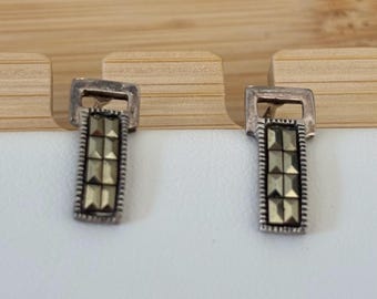 Vintage marcasite and sterling silver estate earrings