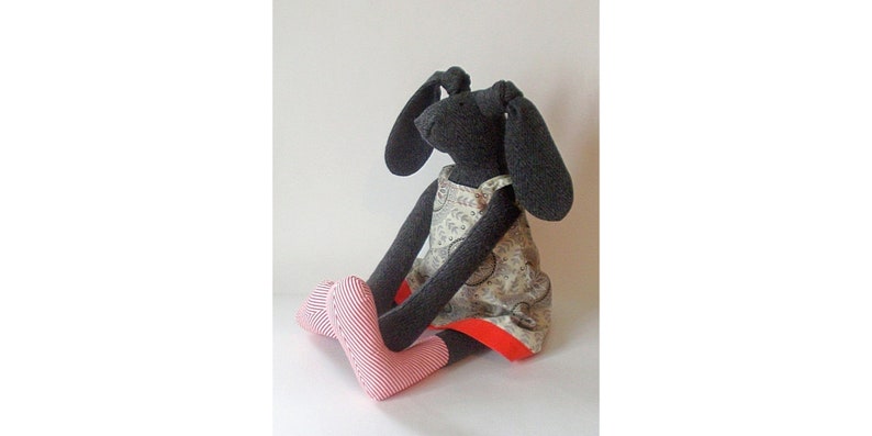 rabbit lover gift bunny baby shower bunny doll handmade bunny plushie bunny soft toy stuffed animal funny sewing toy Rabbit in a dress