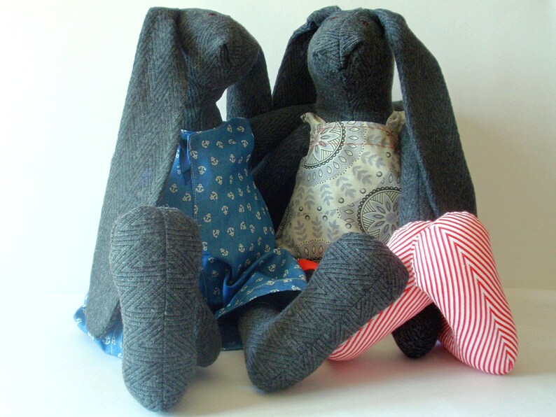rabbit lover gift bunny baby shower bunny doll handmade bunny plushie bunny soft toy stuffed animal funny sewing toy Rabbit in a dress