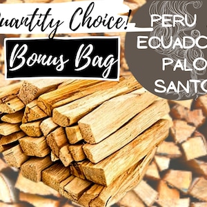 Bulk Palo Santo Sticks Holy Wood, AA Grade - Quantity Choices, Peruvian Palos Santo Wood Smudge Sticks Bulk, Bonus Storage Bag!