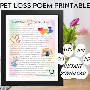 Pet Loss Gift Printable, Poem For Loss Of Pet Grief Gift, Sentimental Pet Loss Gifts Dog Loss Gift, Pet Memorial Poem Print Digital Download