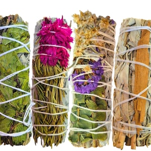 Sage Variety Pack, Sage Smudging Set - White Sage Specialty Bundles: Cinnamon, Peppermint, Eucalyptus Floral, Rosemary Floral Smudge Set