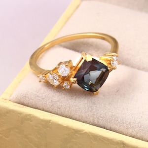 925 Sterling Silver Promise Ring- Handmade London Blue Topaz Ring- Gold Plated Designer Ring- Soloitaire Ring- Birthday Gift- Ring For Wife
