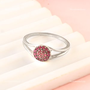 Precious Ruby Ring, Pink Gemstone Ring, Solitaire Ring, 925 Sterling Silver Jewelry, Birthday Gift, Ring For Sister