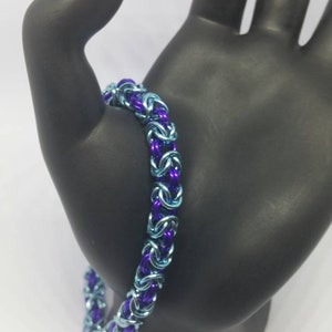 Sky blue/purple byzantine bracelet