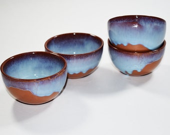 Ceramic bowl set, set of 4 bowls, turquoise bowls, turquoise ceramic, ceramic bowl, pottery bowl set, clay bowl, turquoise bowl, snack bowl