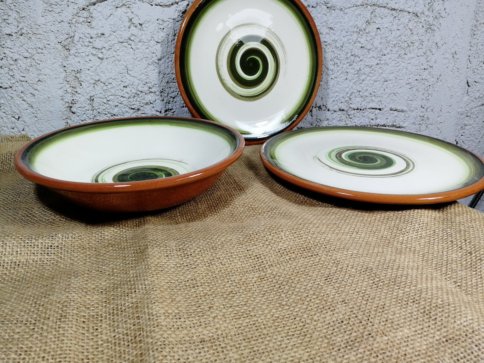 Dish sets ceramic set dinnerware set set of 3 round Etsy