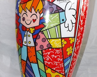 Goebel Romero Britto "Hug Too 35cm Glass Vase